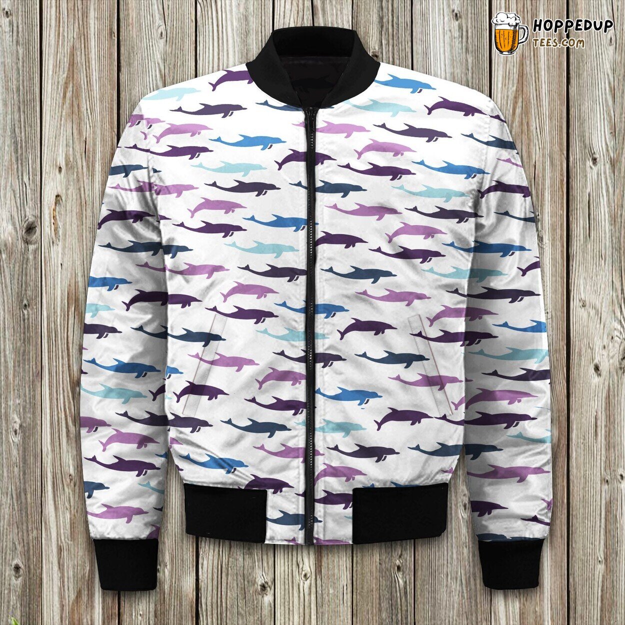Nautical Dolphins Bomber Jacket