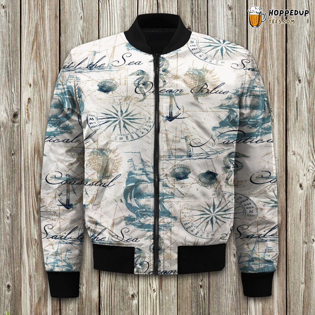 Nautical Sea Essence Winter Bomber Jacket Designer Collection Lux