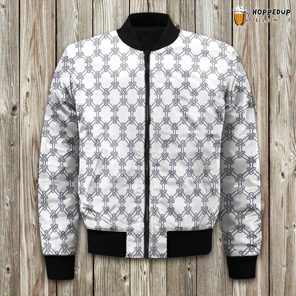 Nautical Theme Knotty Buoy Winter Bomber Jacket Premium Design Lux