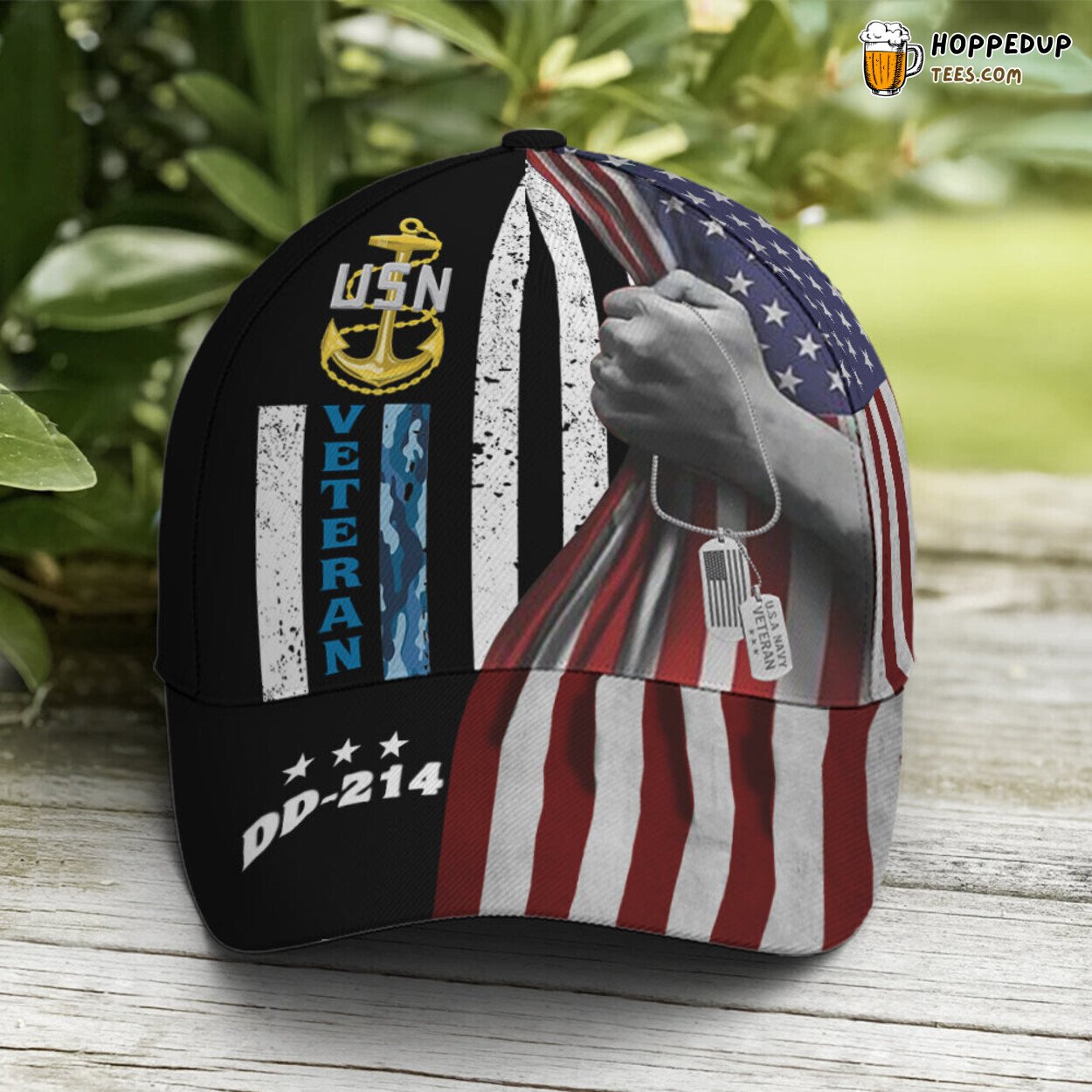 Naval Tribute Navy Veteran Flag Pattern Distinct Design Baseball Cap