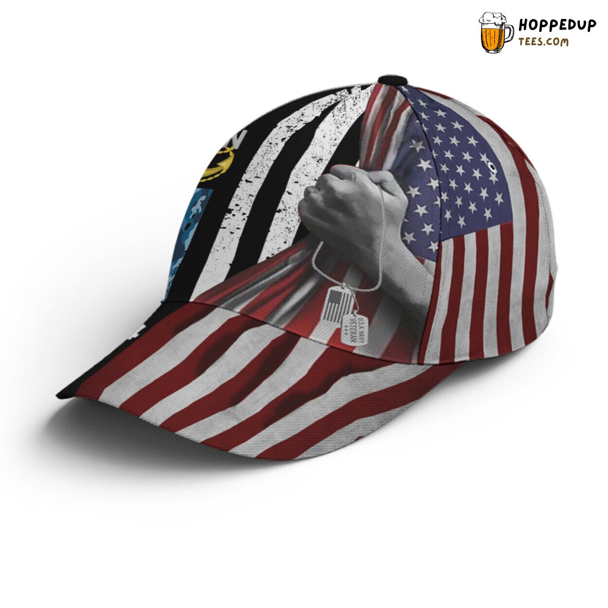 Naval Tribute Navy Veteran Flag Pattern Distinct Design Baseball Cap