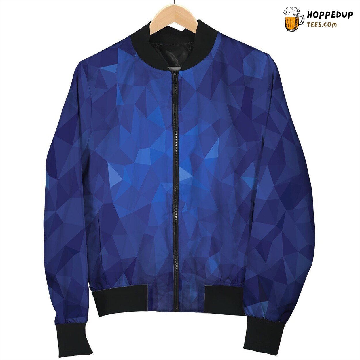 Navy Blue Pattern Bomber Jacket