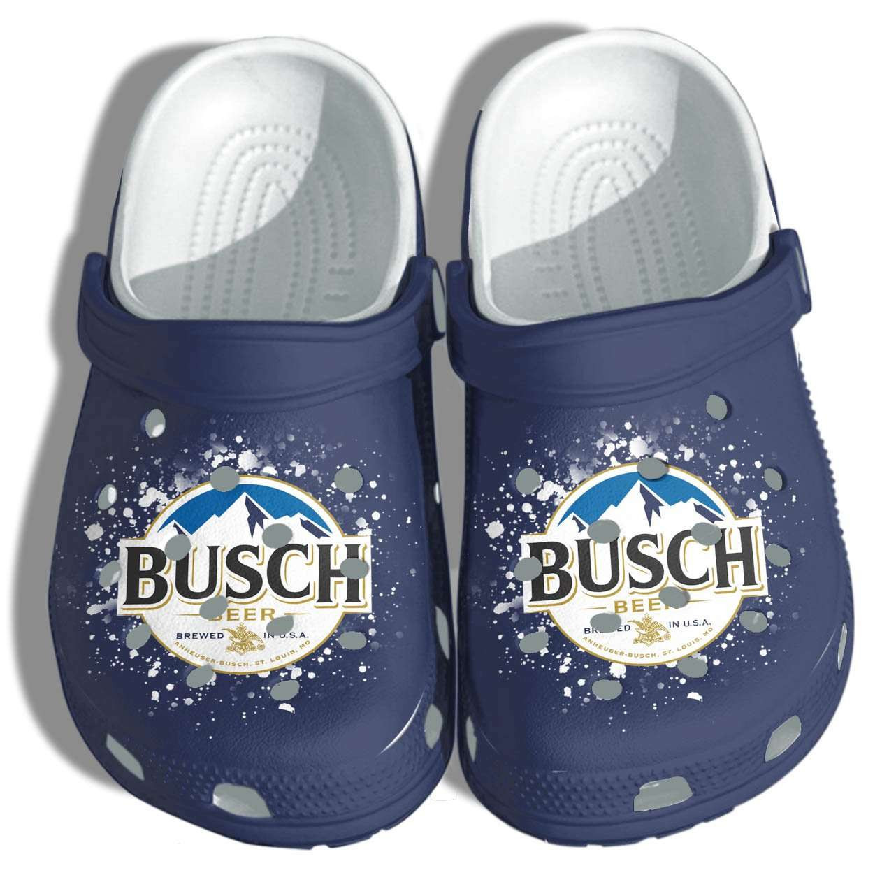 Navy Busch Beer Lover Themed Crocband Clogs HU