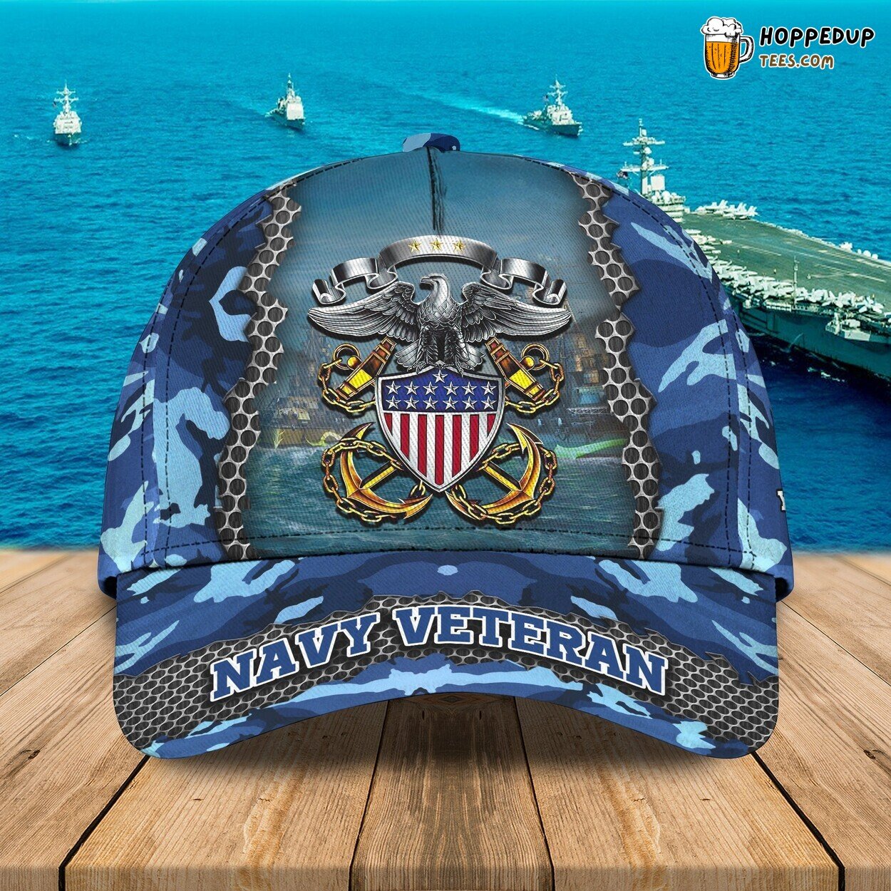 Navy Veteran Design Classic Cap Personalized Name 3D Unique Premium Look Navy Veteran Design Classic Cap Personalized Name 3D Unique Premium Look