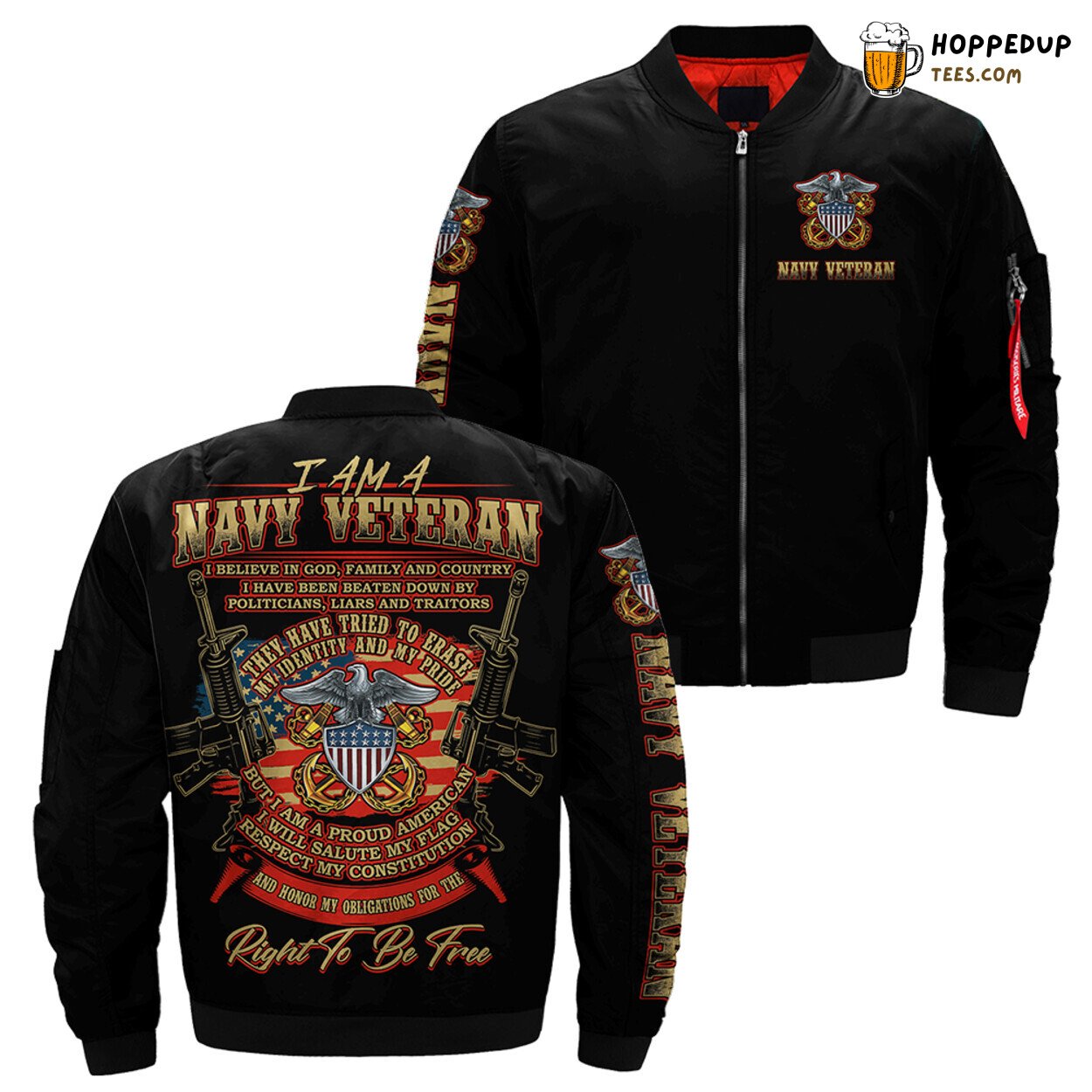 Navy Veteran Honoring The Oceans Bravest Souls Bomber Jacket