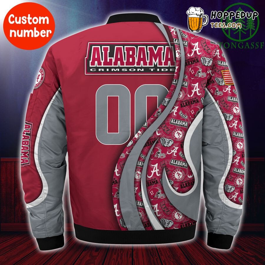NCAA Alabama Crimson Tide Custom Number Bomber Jacket
