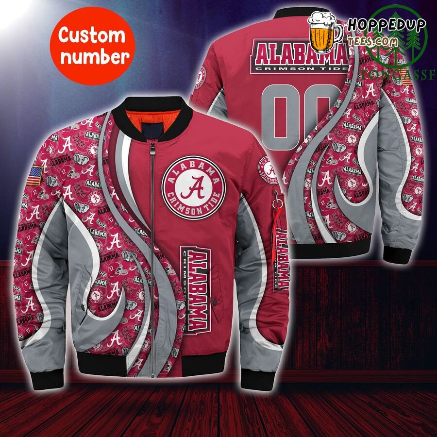 NCAA Alabama Crimson Tide Custom Number Bomber Jacket