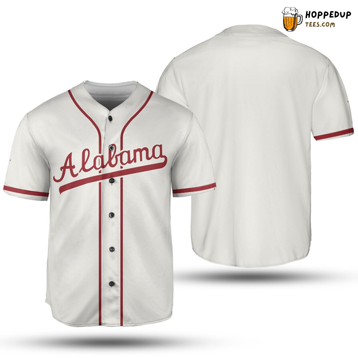 NCAA Alabama Crimson Tide White Baseball Jersey Unisex Shirt