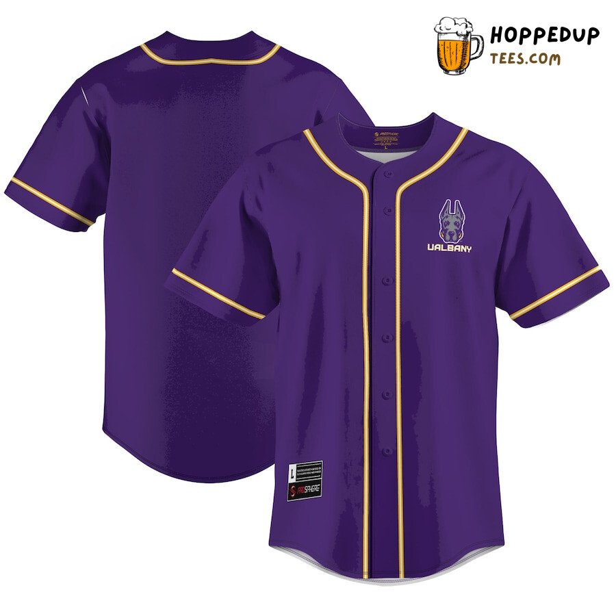 NCAA Albany Great Danes Purple Baseball Jersey Unisex Shirt NCAA Albany Great Danes Purple Baseball Jersey Unisex Shirt