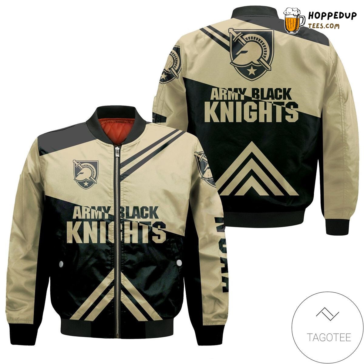 NCAA Army Black Knights Stripes Cross Shoulders Bomber Jacket