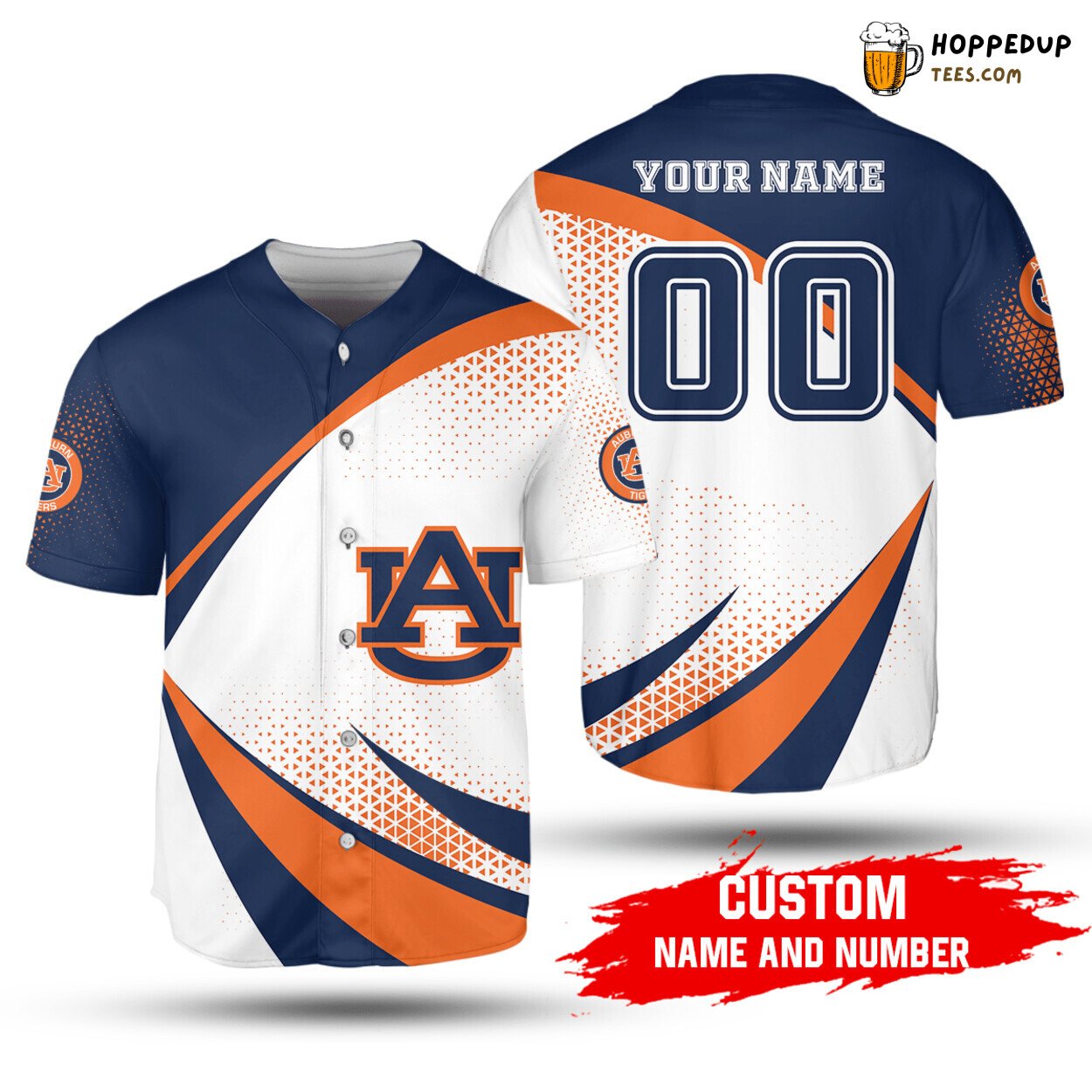 NCAA Auburn Tigers Custom Name Number Baseball Jersey Unisex Shirt