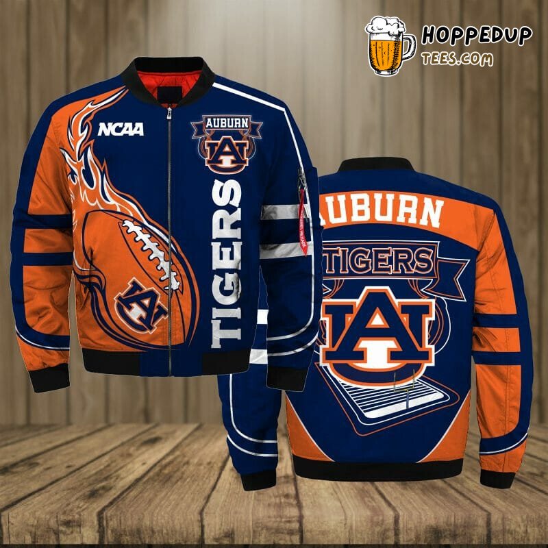NCAA Auburn Tigers Navy Blue Orange Prestige Bomber Jacket