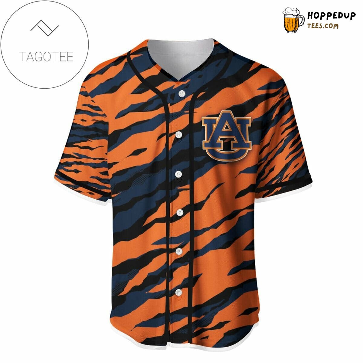 NCAA Auburn Tigers Orange Blue Baseball Jersey Unisex Shirt