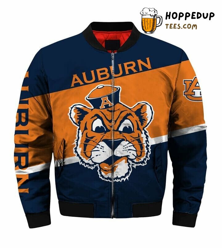 NCAA Auburn Tigers Orange Blue Mascot Bomber Jacket