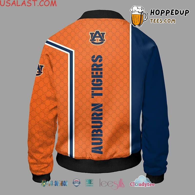 NCAA Auburn Tigers Orange Navy Blue Bomber Jacket Athletic Wear