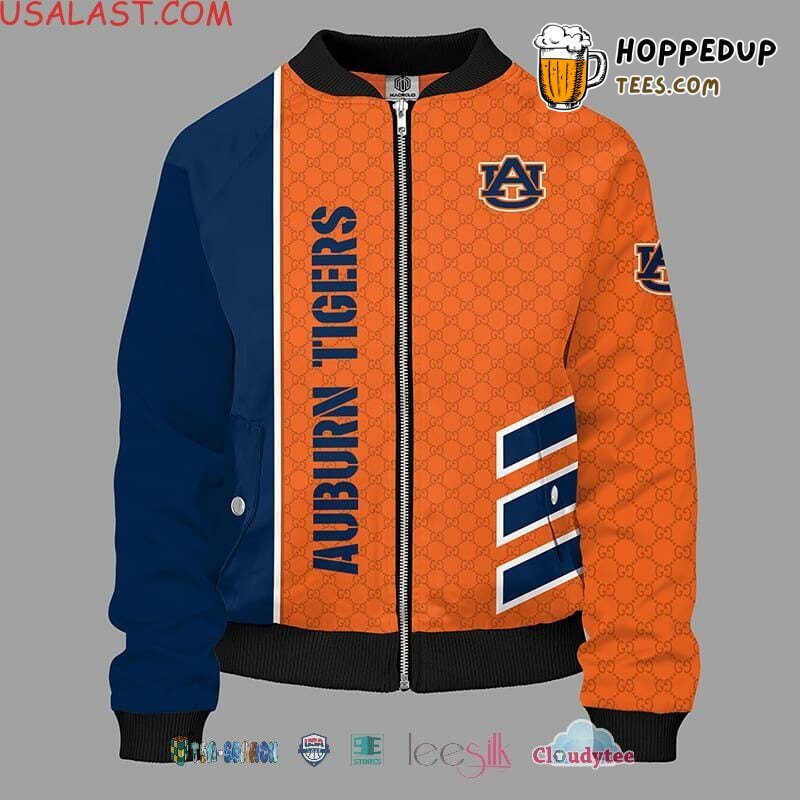 NCAA Auburn Tigers Orange Navy Blue Bomber Jacket Athletic Wear