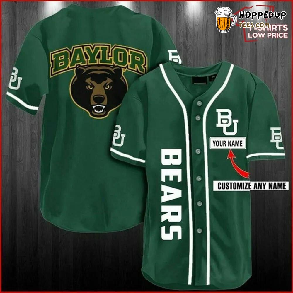 NCAA Baylor Bears Custom Name Baseball Jersey Unisex Shirt