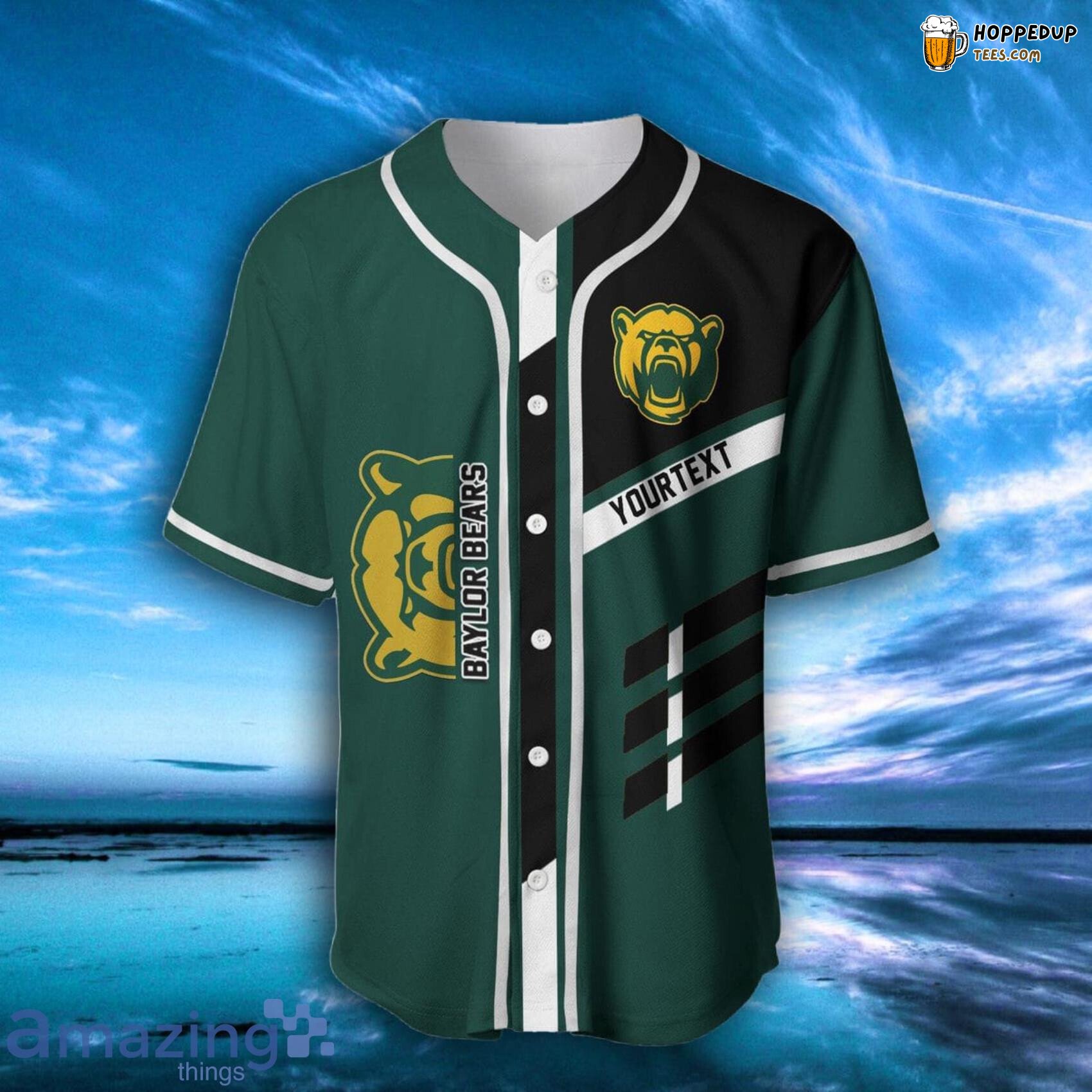 NCAA Baylor Bears Custom Text Baseball Jersey Unisex Shirt