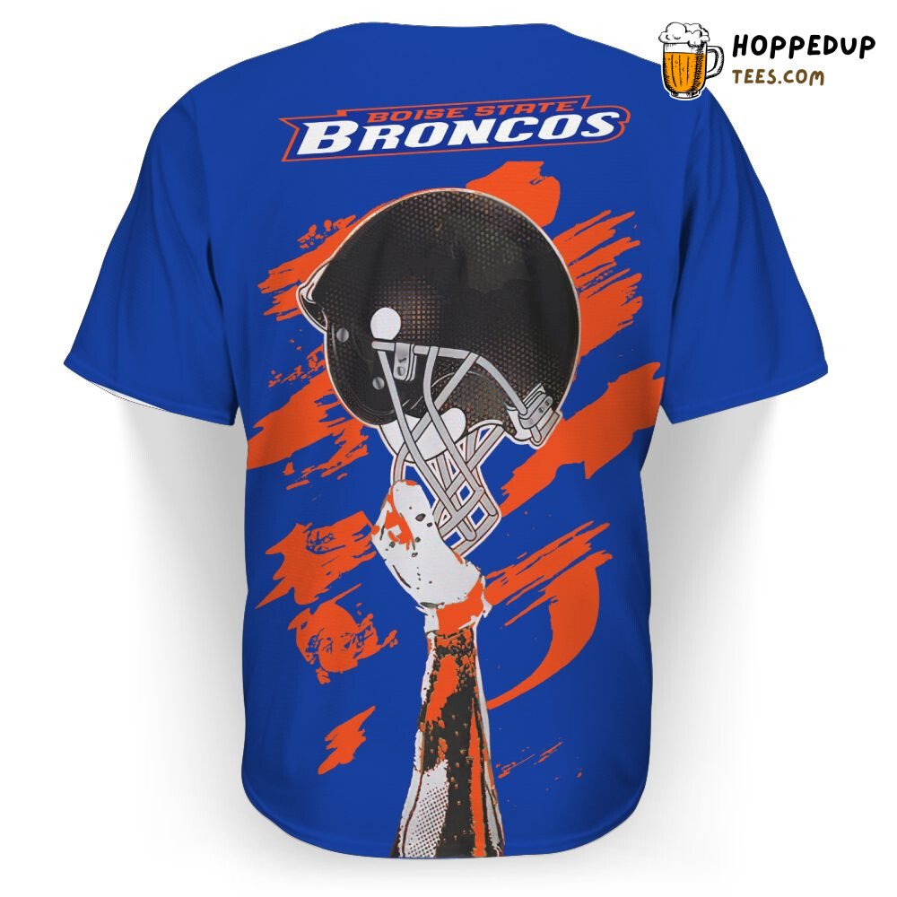 NCAA Boise State Broncos Custom Name Number Blue Scratch Baseball Jersey Unisex Shirt
