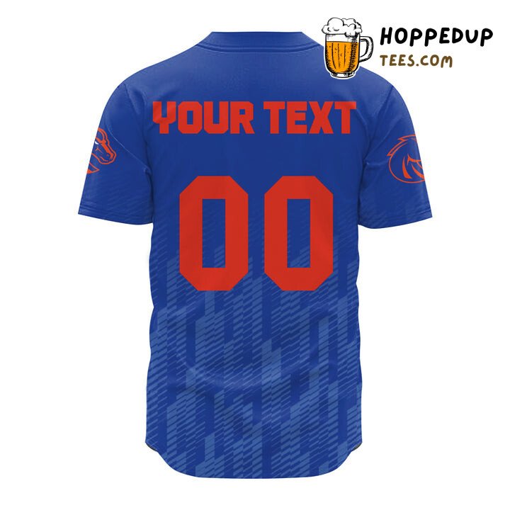 NCAA Boise State Broncos Custom Text Number Blue Ombre Baseball Jersey Unisex Shirt