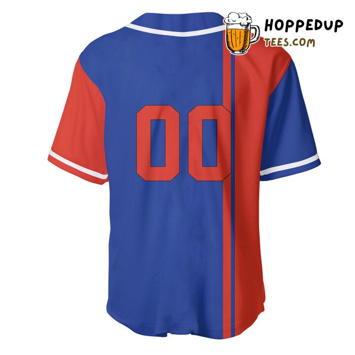 NCAA Boise State Broncos Custom Text Number Blue Orange Half Style Baseball Jersey Unisex Shirt