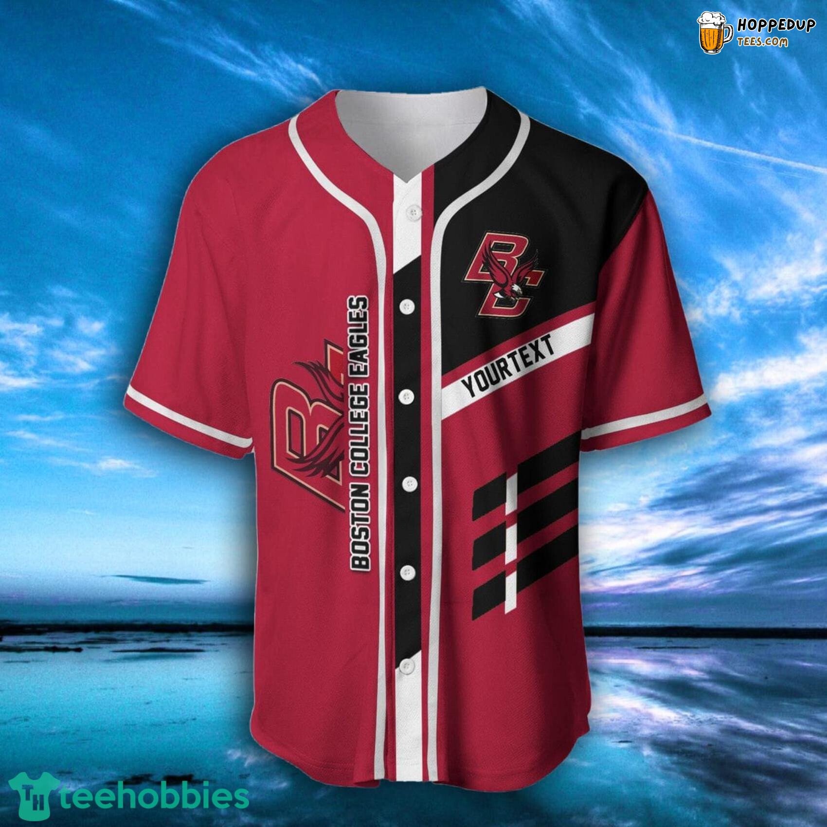 NCAA Boston College Eagles Custom Text Baseball Jersey Unisex Shirt