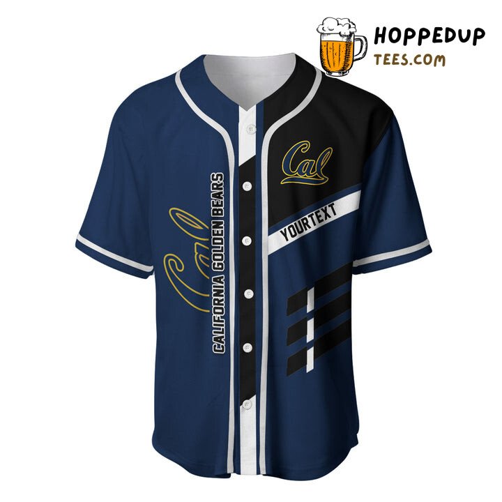 NCAA California Golden Bears Custom Text Black Blue Baseball Jersey Unisex Shirt NCAA California Golden Bears Custom Text Black Blue Baseball Jersey Unisex Shirt