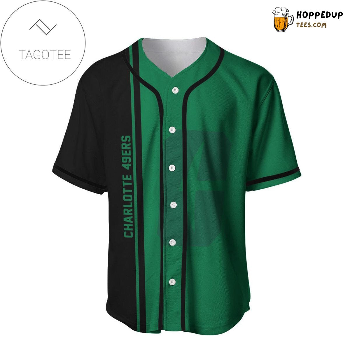 NCAA Charlotte 49ers Half Style Baseball Jersey Unisex Shirt