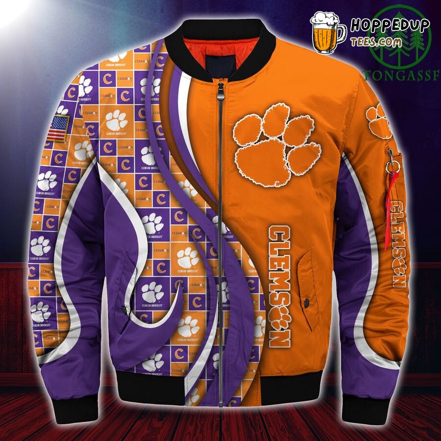 NCAA Clemson Tigers Custom Number Bomber Jacket