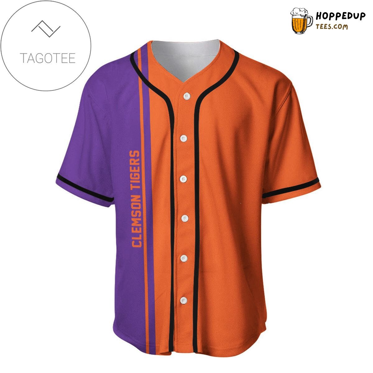 NCAA Clemson Tigers Orange Purple Baseball Jersey Unisex Shirt