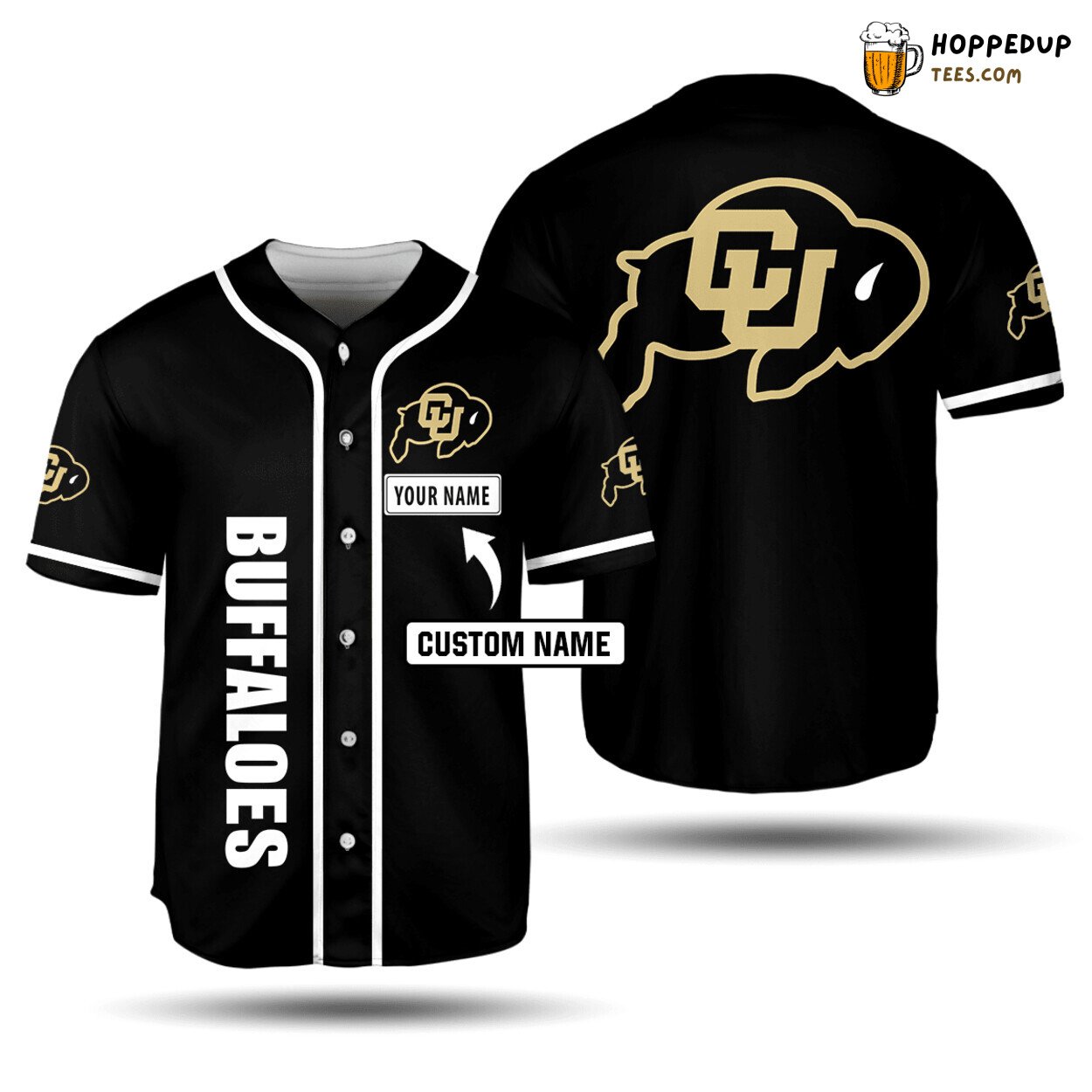 NCAA Colorado Buffaloes Custom Name Black Baseball Jersey Unisex Shirt