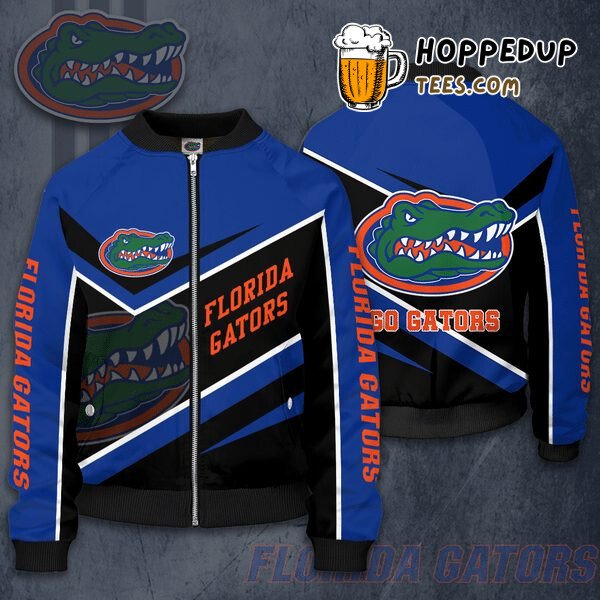NCAA Florida Gators Blue Black Sporty Bomber Jacket Athletic Wear