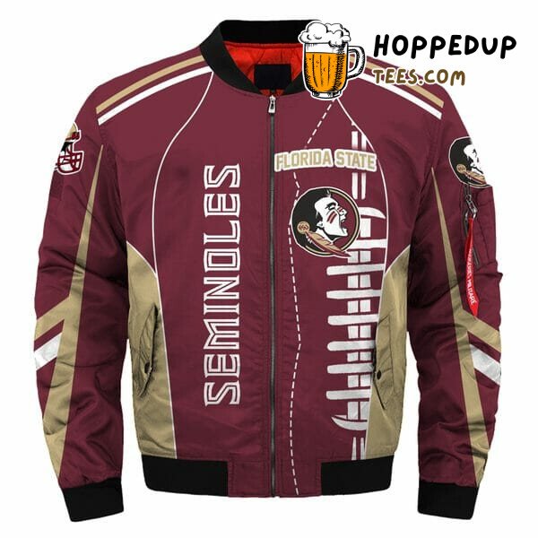 NCAA Florida State Seminoles Garnet Gold Bomber Jacket Sportswear