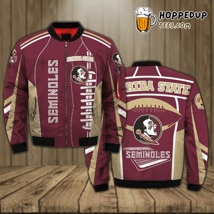 NCAA Florida State Seminoles Garnet Gold Bomber Jacket Sportswear