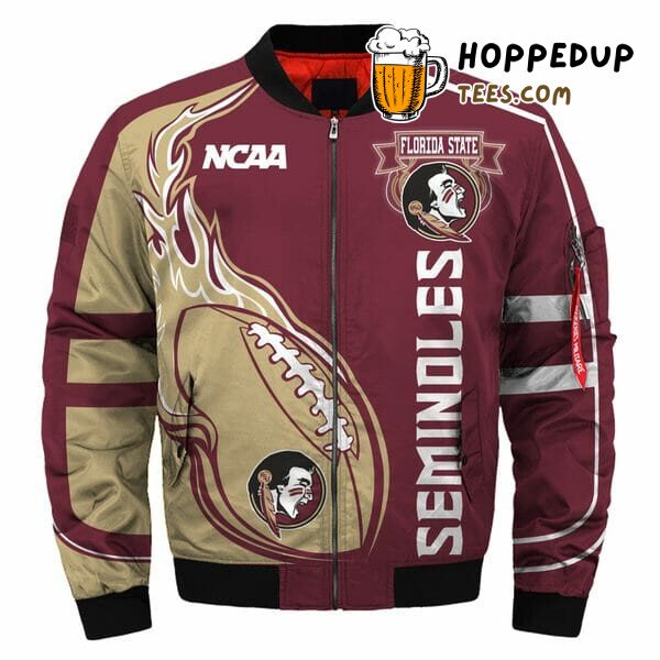 NCAA Florida State Seminoles Garnet Gold Exclusive Bomber Jacket