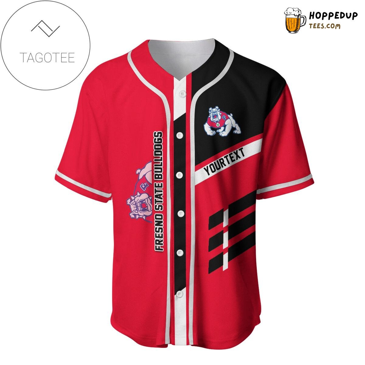NCAA Fresno State Bulldogs Custom Text Baseball Jersey Unisex Shirt