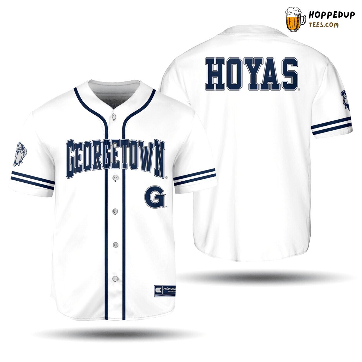NCAA Georgetown Hoyas White Baseball Jersey Unisex Shirt