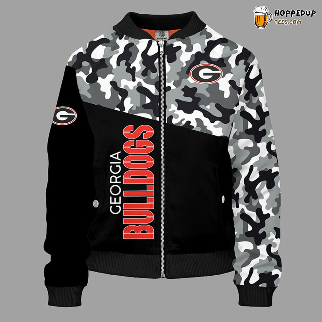 NCAA Georgia Bulldogs Camouflage Black Orange Unique Bomber Design