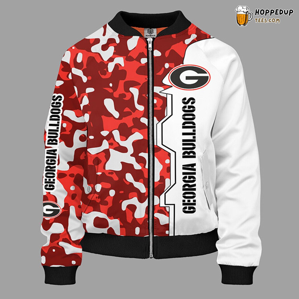 NCAA Georgia Bulldogs Unique Camouflage Orange Bomber Jacket Design