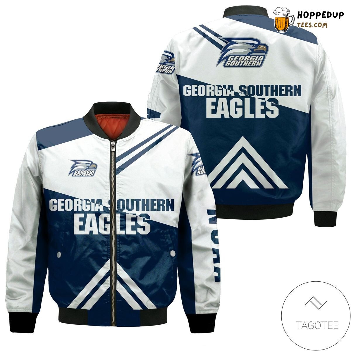 NCAA Georgia Southern Eagles Stripes Cross Shoulders Bomber Jacket
