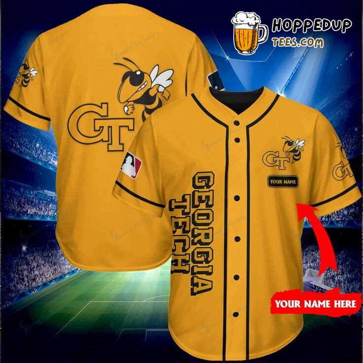 NCAA Georgia Tech Yellow Jackets Custom Name Baseball Jersey Unisex Shirt