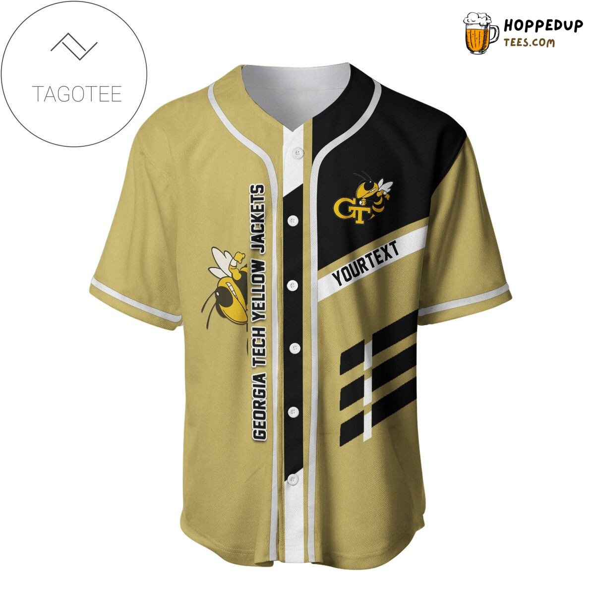 NCAA Georgia Tech Yellow Jackets Custom Text Baseball Jersey Unisex Shirt