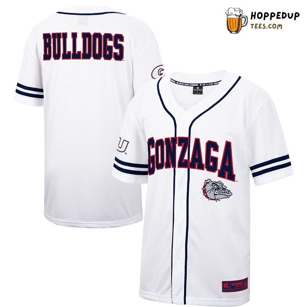 NCAA Gonzaga Bulldogs White Baseball Jersey Unisex Shirt