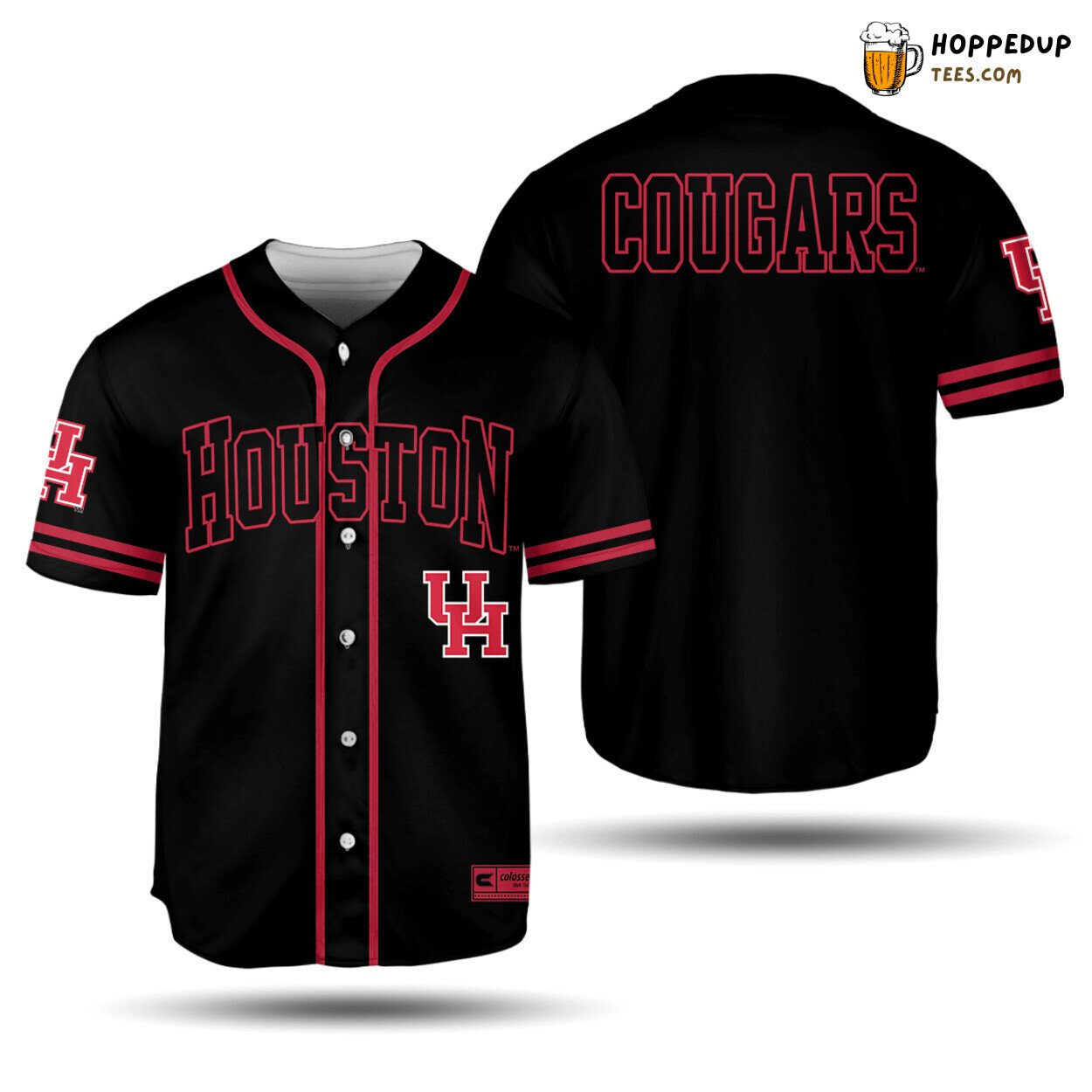 NCAA Houston Cougars Black Baseball Jersey Unisex Shirt