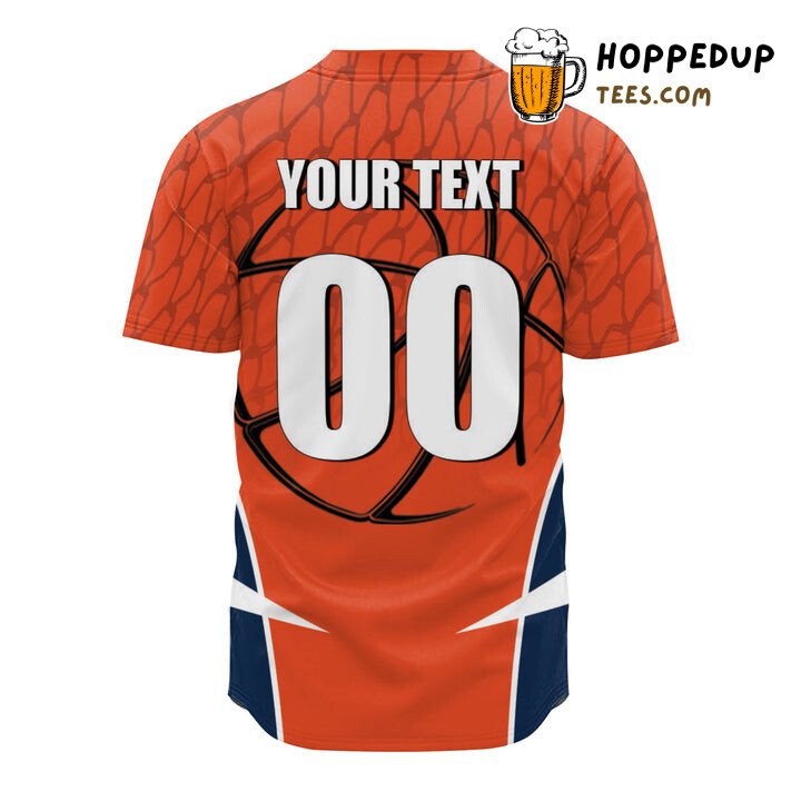 NCAA Illinois Fighting Illini Custom Text Number Orange Blue Baseball Jersey  Unisex Shirt