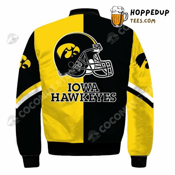 NCAA Iowa Hawkeyes Gold Black Exclusive Bomber Jacket
