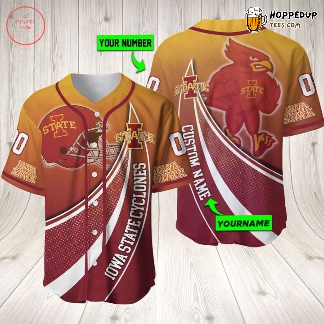 NCAA Iowa State Cyclones Custom Name Mascot Baseball Jersey Unisex Shirt
