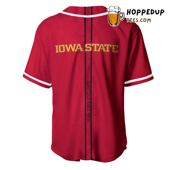 NCAA Iowa State Cyclones Custom Text Cardinal Black Baseball Jersey Unisex Shirt
