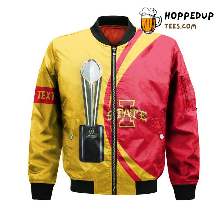 NCAA Iowa State Cyclones Custom Text Champions Bomber Jacket NCAA Iowa State Cyclones Custom Text Champions Bomber Jacket