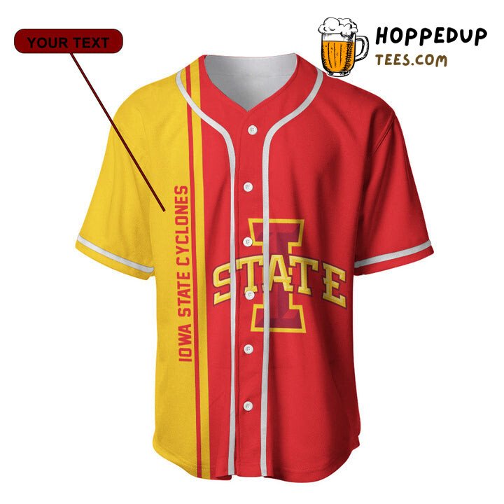 NCAA Iowa State Cyclones Custom Text Number Cardinal Orange Baseball Jersey Unisex Shirt